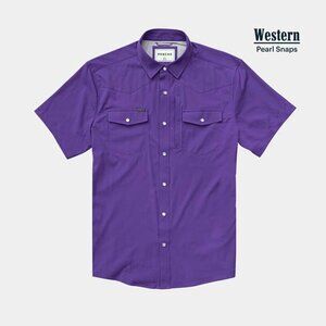 NWT! Poncho Men's Billy Bob Western Shortsleeve Snapshirt - Medium Slim Fit